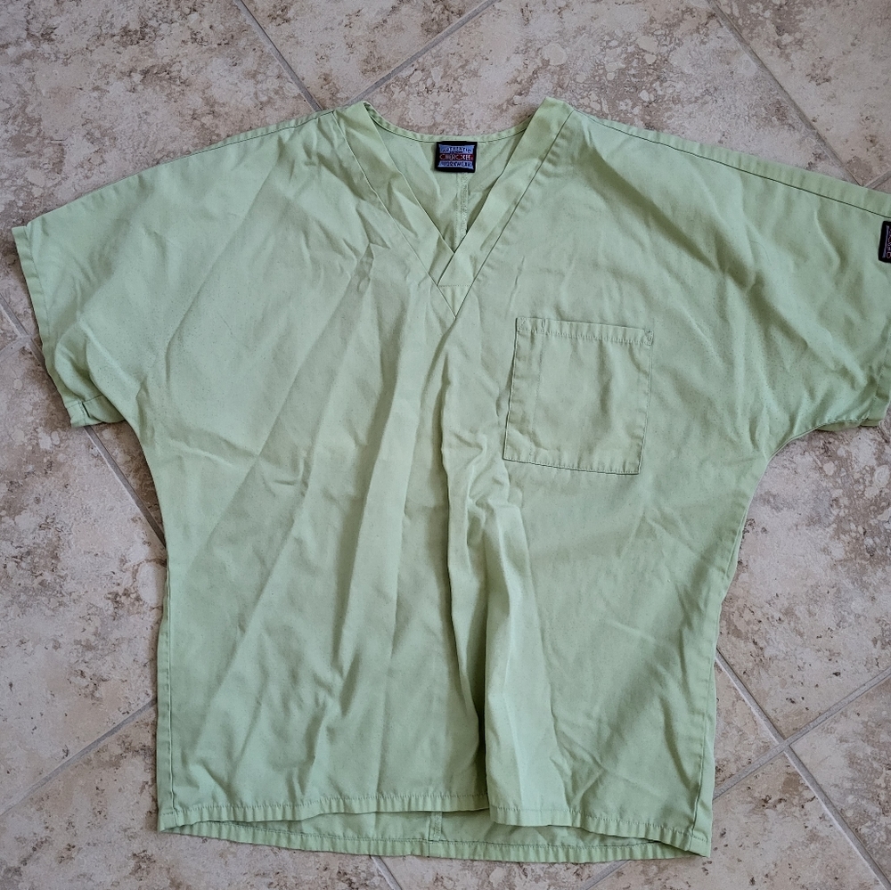 Cherokee Scrubs, top, light lime green